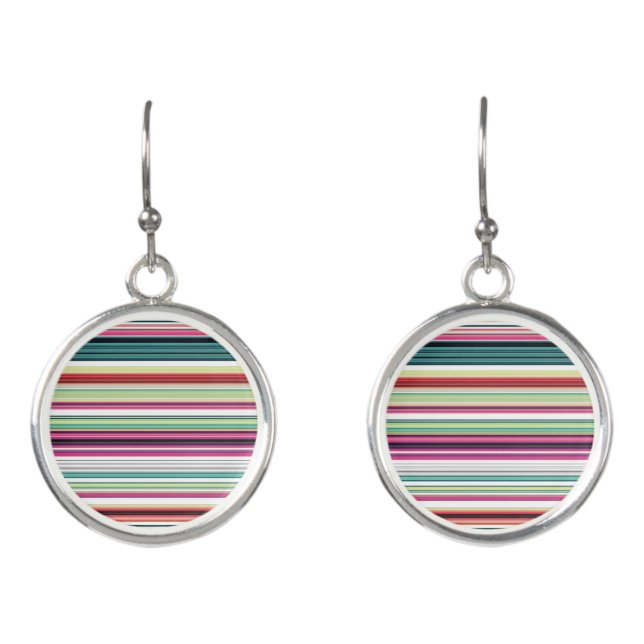 Cute colorful white stripes earrings (Front)