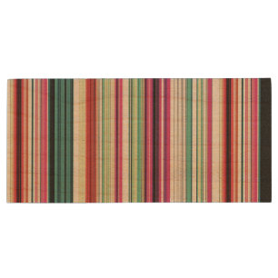 Cute colorful white stripes wood flash drive