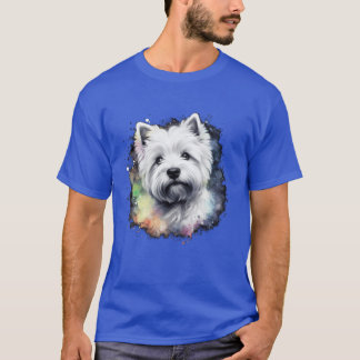 Cute Colorful White West Highlanderrier Westie Wat T-Shirt