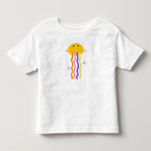 Cute Colorful Wiggling Jellyfish Whimsical Ocean Toddler T-shirt