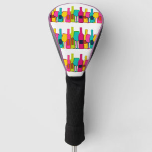 Cute colorful wine bottles pattern golf head cover
