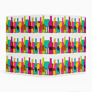 Cute colorful wine bottles pattern mini binder