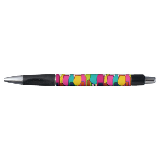 Cute colorful wine bottles pattern pen (Front)