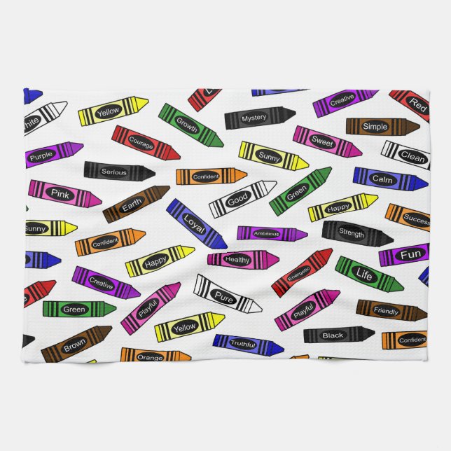 Cute Colorful Words Kitchen Towel (Horizontal)