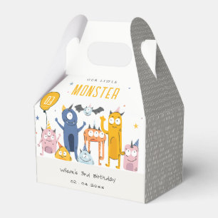 Cute Colorful Yellow Party Monsters Kids Birthday Favor Boxes