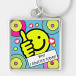 Cute Colorful Yellow Smile Face I Adulted Today Keychain