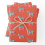 Cute Colorful Zebras Animal Print Bold Bright Teal Wrapping Paper Sheets