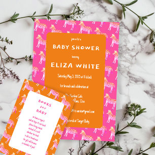 Cute Colorful Zebras Custom Baby Shower  Invitation