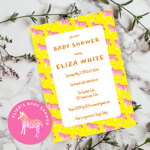 Cute Colorful Zebras Custom Baby Shower  Invitation