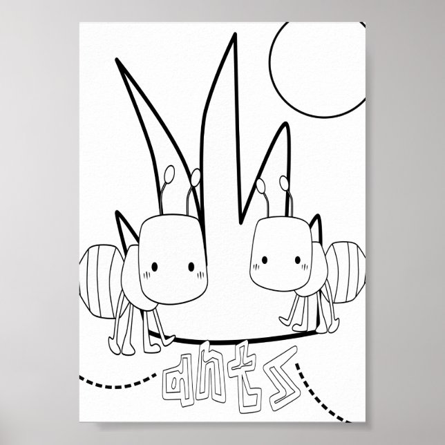 Cute Coloring Bugs Ants  Poster (Front)