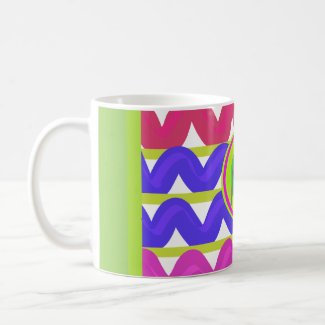 Cute Colorpop chevron zigzag monogram Classic Mug