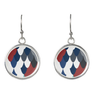 Cute colotful fish crust pattern apple watch band earrings