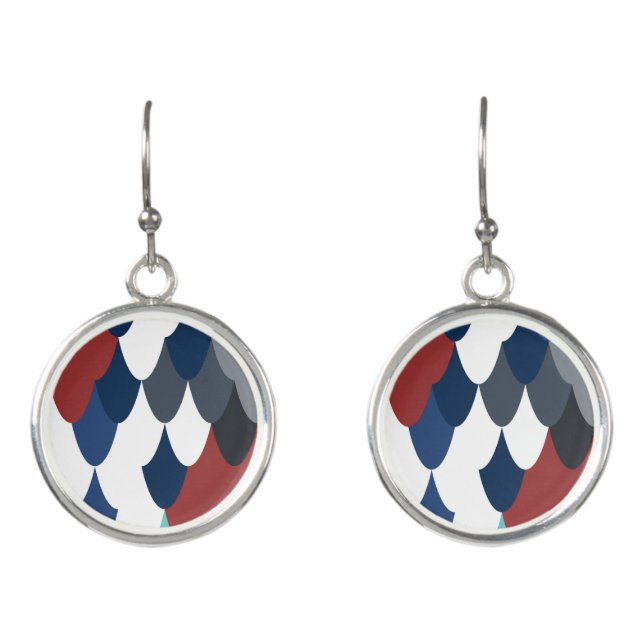 Cute colotful fish crust pattern apple watch band earrings (Front)