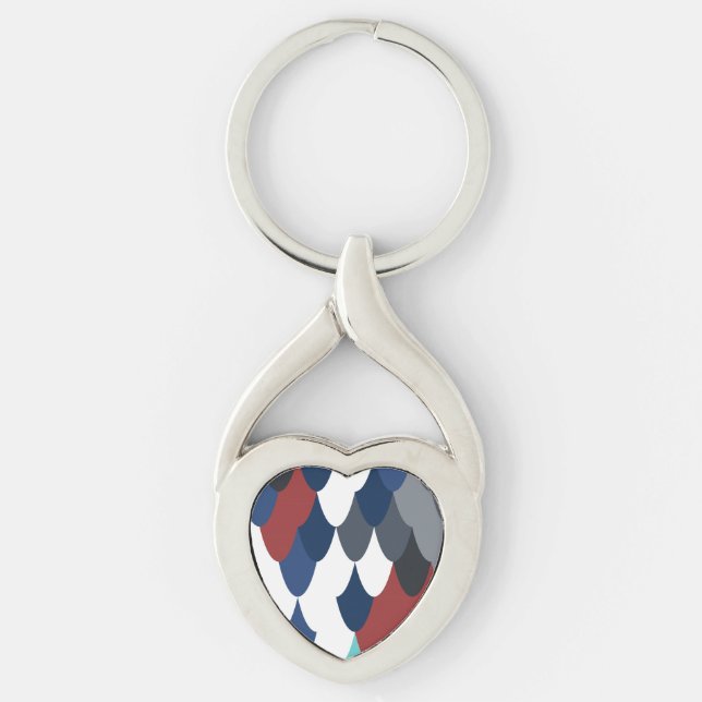 Cute colotful fish crust pattern keychain (Front)