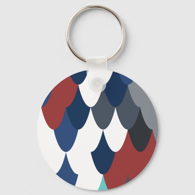 Cute colotful fish crust pattern keychain (Front)