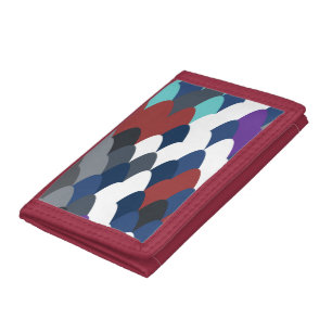 Cute colotful fish crust pattern tri-fold wallet