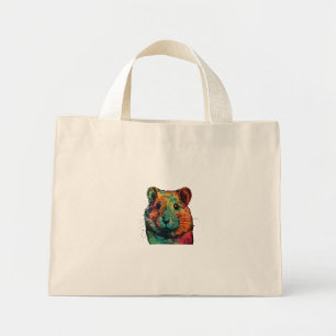 cute colour full hamster art design  mini tote bag