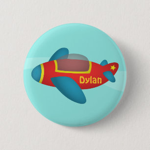 Cute Colourful Aeroplane Jet for Kids Button