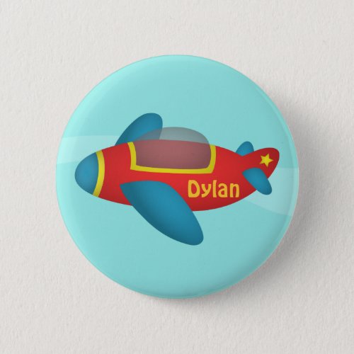 Cute Colourful Aeroplane Jet for Kids Button