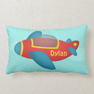 Cute Colourful Aeroplane Jet for Kids Lumbar Pillow