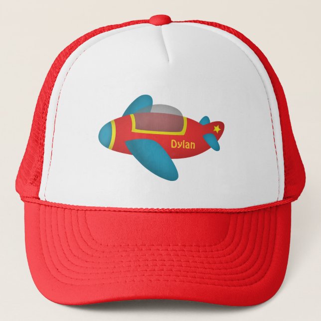Cute Colourful Aeroplane Jet for Kids Trucker Hat (Front)