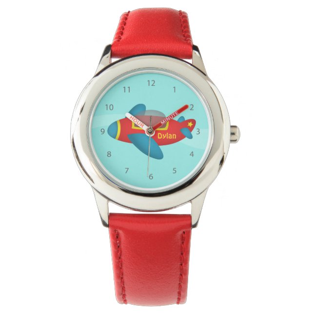 Cute Colourful Aeroplane Jet for Kids Watch (Front)