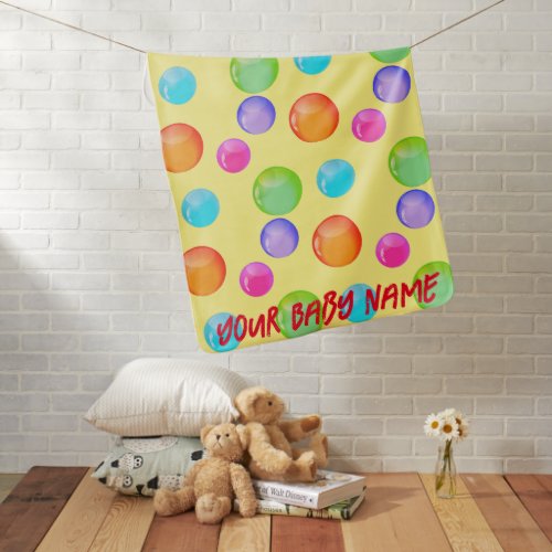 Cute colourful bubbles Customise Baby Name
