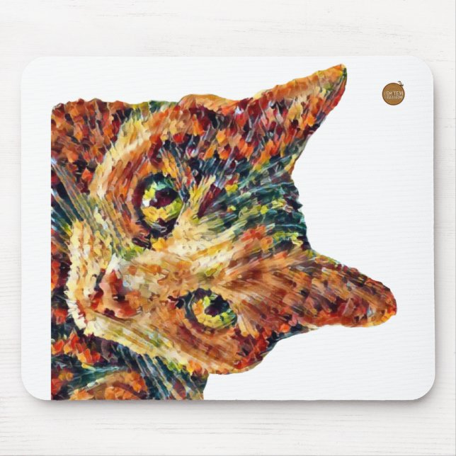 Cute Colourful Cat Mouse mat (Front)