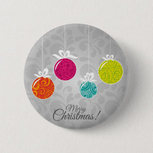 Cute colourful Christmas bauble decorations Button