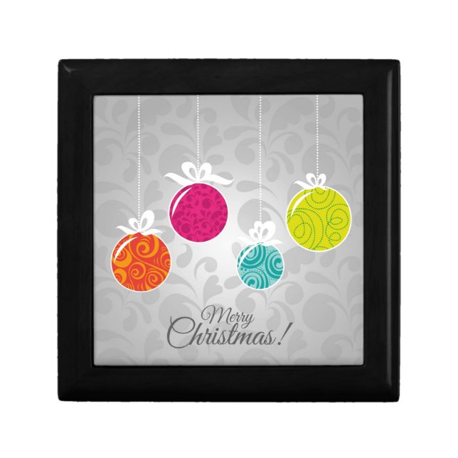 Cute colourful Christmas bauble decorations Gift Box (Front)