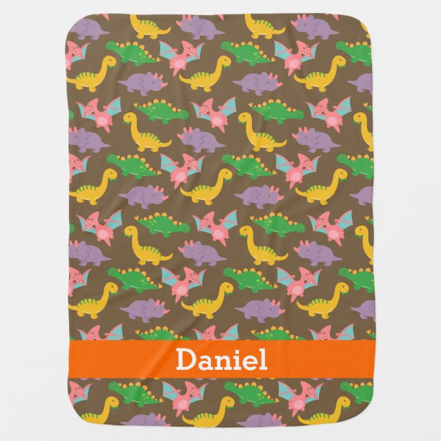 Cute Colourful Dinosaur Pattern for Babies Baby Blanket (Front)