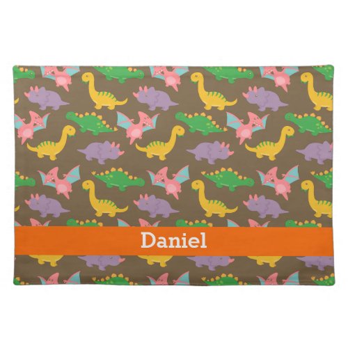 Cute Colourful Dinosaur Pattern for Kids Placemat
