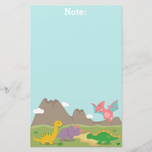 Cute Colourful Dinosaurs For Kids Stationery