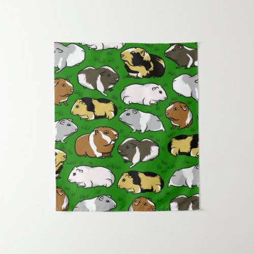 Cute colourful guinea pigs tapestry