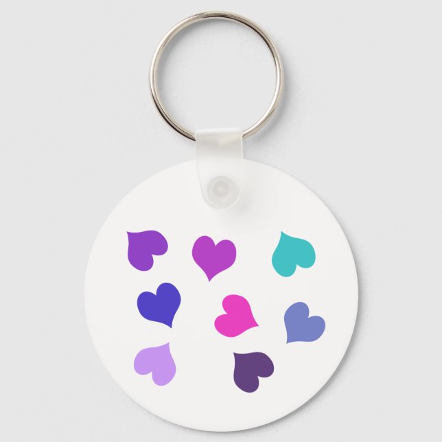 Cute colourful hearts keychain (Front)