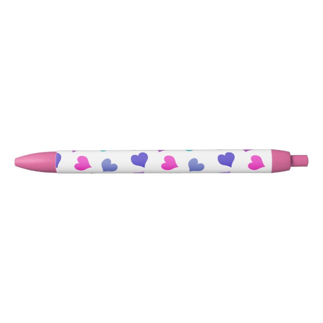 Cute colourful hearts pen (Front)