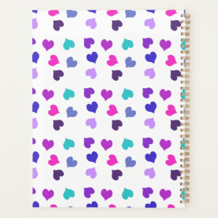 Cute colourful hearts planner