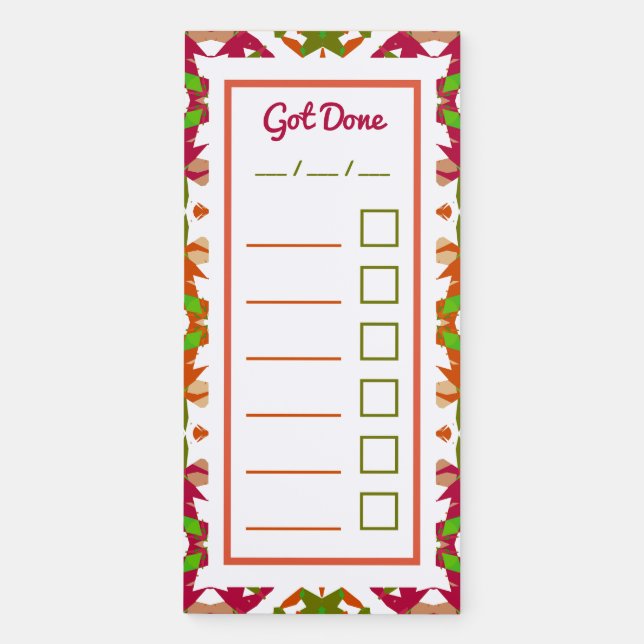 Cute Colourful Jolly Christmas Checklist Planner Magnetic Notepad (Front)