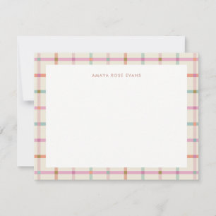 Cute Colourful Modern Stripes Personalized Name Note Card