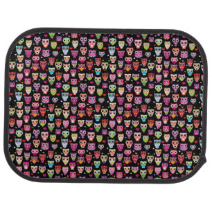 cute colourful owl kids pattern car mat