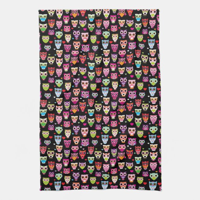 cute colourful owl kids pattern towel (Vertical)