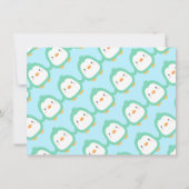 Cute Colourful Penguin Baby Shower Invitations (Back)