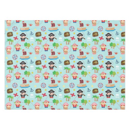 Cute Colourful Pirate Pattern Kids Birthday Party Tablecloth