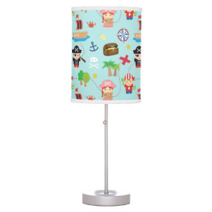 Cute Colourful Pirate Pattern Kids Room Decor Table Lamp