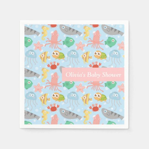 Cute Colourful Under the Sea Party Supplies Paper Napkins