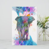 cute colourful watercolours splatters elephant (Standing Front)