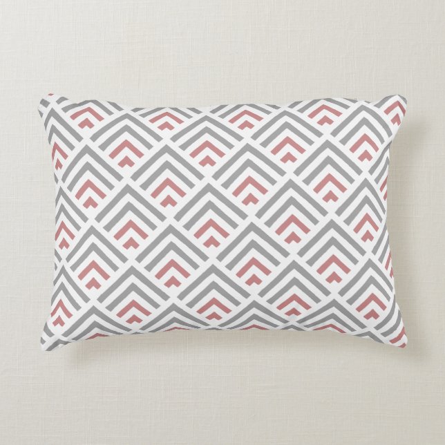 Cute combination sage green, burgundy Zigzag Accent Pillow (Front)