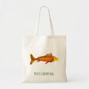 Cute comet goldfish art kids library tote bag