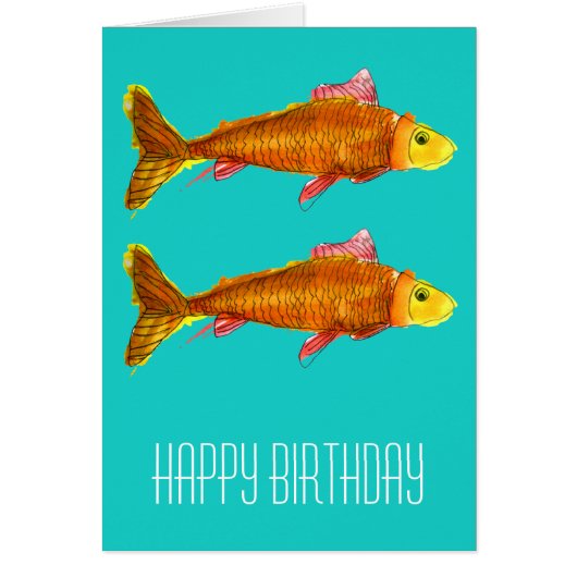 Cute comet goldfish pop art birthday cards (Front)