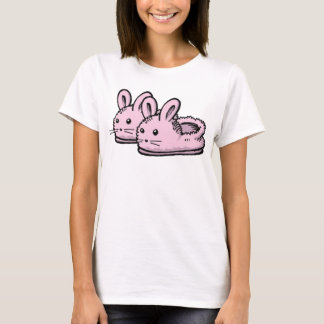 Cute, Comfy Motivation Pink Bunny Rabbit Slippers T-Shirt